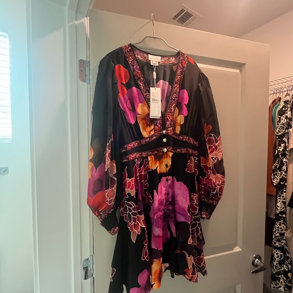 Camilla Black and Purple Floral Dress